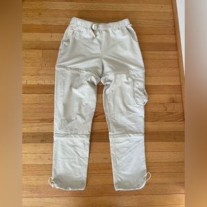 Outdoor Voices Rectrek zip off shirt/pants, size L, in the color “bone”